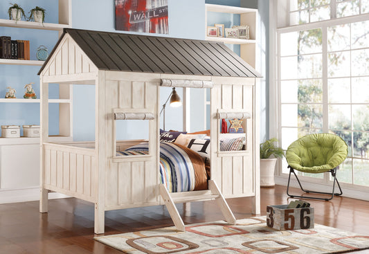 White Solid Wood Full Bed Frame